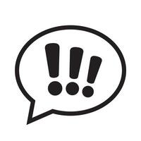 Speech bubble with exclamation mark icon vector