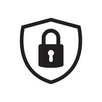 Shield security with lock icon. Protection, safety, password security icon. vector