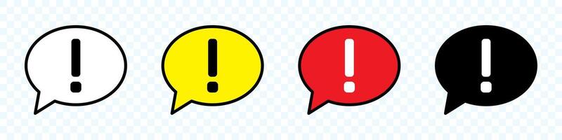 Speech bubble with exclamation mark icon. Exclamation icon, important mark, warning speech bubble. vector