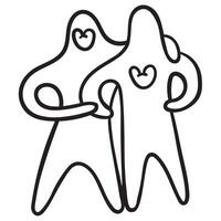 two abstract person in hand drawn style vector