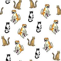 seamless pattern with pets vector