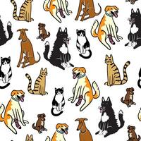 seamless pattern with dogs and cats vector