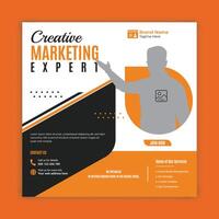 Digital marketing social media post, creative marketing expert web banner template, flyer design template vector