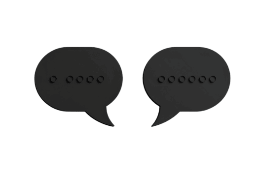 schwarz minimalistisch Rede Luftblasen auf ein transparent Hintergrund, Darstellen Kommunikation, Gespräch, und Dialog im ein einfach Grafik Stil. png