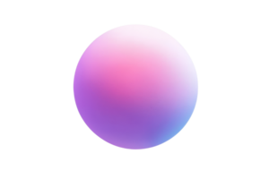 A vibrant, luminous gradient sphere with pink and purple hues, set against a clean transparent background. exuding modernity and simplicity. png