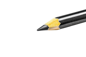 Close-up of a pencil tip on a transparent background, showcasing the sharp graphite point for writing or drawing in a minimalist style. png