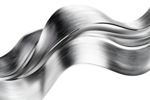 Abstract metallic wave with smooth, flowing texture. Perfect for modern, industrial, or futuristic design backgrounds and concepts. png