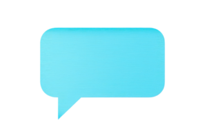 Blue chat bubble icon isolated on transparent background, symbolizing communication, messages, and digital conversation in a simple graphic design. png