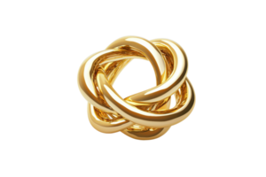 Elegant golden abstract knot design isolated on a transparent background. symbolizing unity and infinity with a modern aesthetic. png