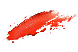 Dynamic red paintbrush stroke isolated on transparent background. Perfect for design, art projects, and creative decoration. png
