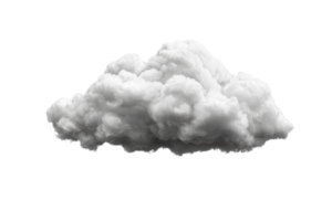 Isolated fluffy white cloud against transparent background, perfect for design and creativity projects, symbolizing imagination and serenity. png