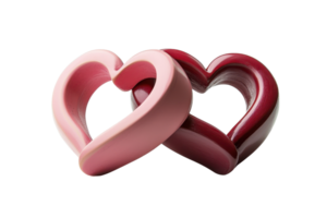 Two intertwined heart-shaped decorations symbolizing love and connection. Suitable for romantic themes or Valentine's Day projects. png