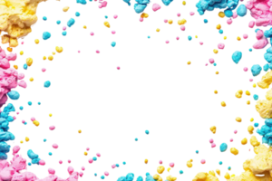 Vibrant abstract background with colorful paint splashes and bubbles forming a dynamic pattern. Ideal for creative designs and art projects. png