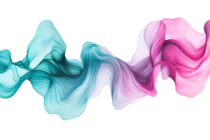 Vibrant abstract wave of colorful smoke swirling elegantly on a transparent background. creating a dynamic and artistic visual effect. png