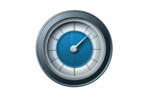 Sleek blue and silver compass icon on a transparent background, symbolizing direction and navigation for digital interfaces or apps. png
