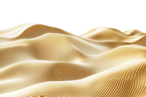 Smooth golden desert dunes create an abstract landscape with soft curves and intricate textures, capturing the beauty of nature's art in sand. png