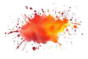 Vibrant watercolor splash with shades of red and orange, creating an artistic and dynamic abstract background full of energy and creativity. png
