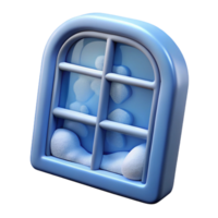 icy window with frosted snowflake design png