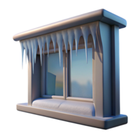 3D Icon of a Frosty Window View png