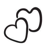 simple hearts in doodle style vector