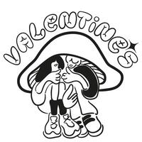 valentines poster with couple in doodle style vector