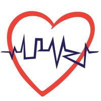 heart with cardiogram vector