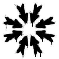 Spray Painted Graffiti Multiple arrow direction isolated on white background. vector