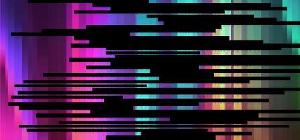 Trendy glitch pattern on dark background. Abstract geometric elements vector