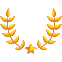 star and leaves laurel golden isolated png