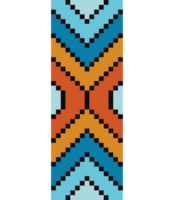 A pixel style pattern with a blue, orange and yellow design png