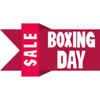 A sale boxing day banner with a red ribbon png