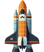 Futuristic spaceship through galaxy, symbolizing progress isolated png