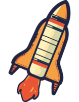 spaceship takes off with fiery speed isolated png