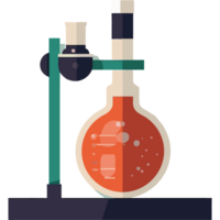 A flat illustration of a laboratory flask png