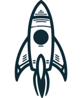 Spaceship taking off, igniting flames of adventure isolated png