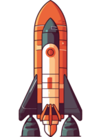 Success taking off with futuristic spaceship exploring galaxy isolated png