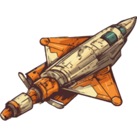 Futuristic rocket taking off icon isolated png