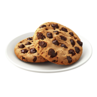 Delicious Chocolate Chip Cookies on a Plate png