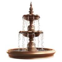 Ornate Bronze Fountain with Tiered Design png