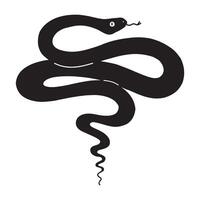 Snake silhouette illustration. Flat clip art of snake isolated on white background. Simple decorative image of reptile. vector