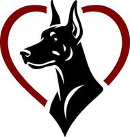 Doberman Pinscher in Heart vector