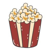 popcorn bucket with popcorn in it vector