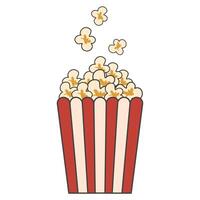 Popcorn snack in a box , popcorn in a basket , bucket vector