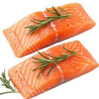 Salmon Fish Fillets on transparent background. png