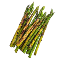 Grilled Asparagus Recipe on transparent background. png