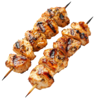 Grilled Chicken Skewers on transparent background. png