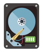 colored computer hard drive icon on white background vector