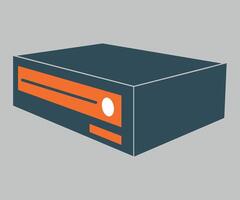 blue computer cd drive icon on white background vector