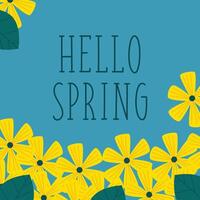 Hello spring i am comming greeting card illustration vector