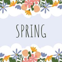 Spring time greeting card illustration vector